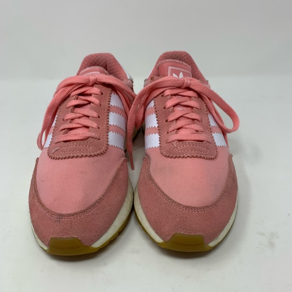 Adidas Womens Pink sneakers shoes lace up low top Sz 5.5 H0 - Picture 2 of 7